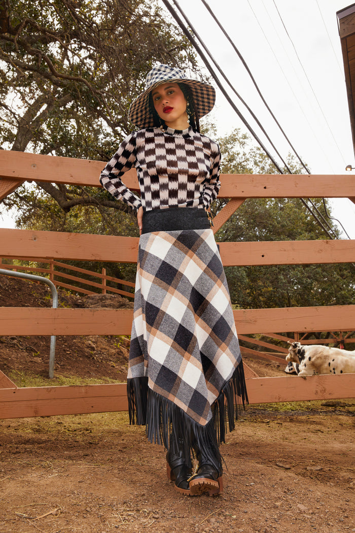 Autumn's Arrival: Plaid shirtdress, Floppy hat & Studded booties