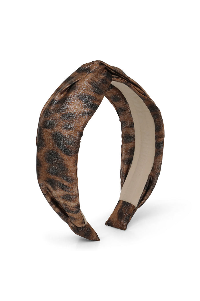 Dark Leopard Metallic Headband
