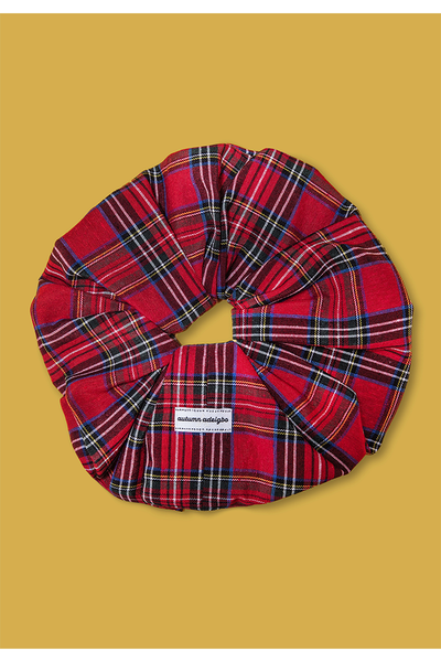 Red Tartan Scrunchie – Autumn Adeigbo