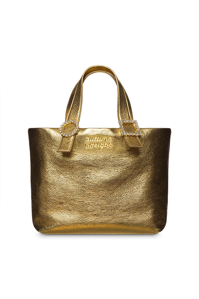 Gold Metallic Leather Handbag