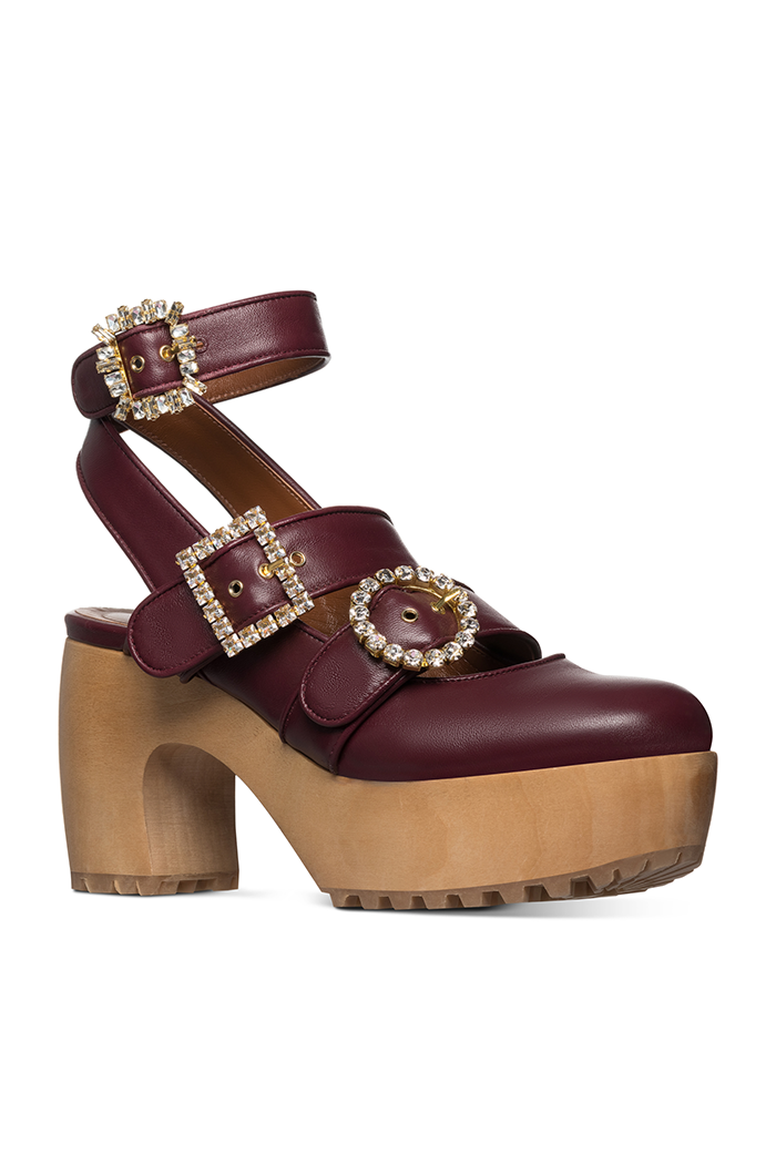 Sienna Leather Ankle Strap Clog