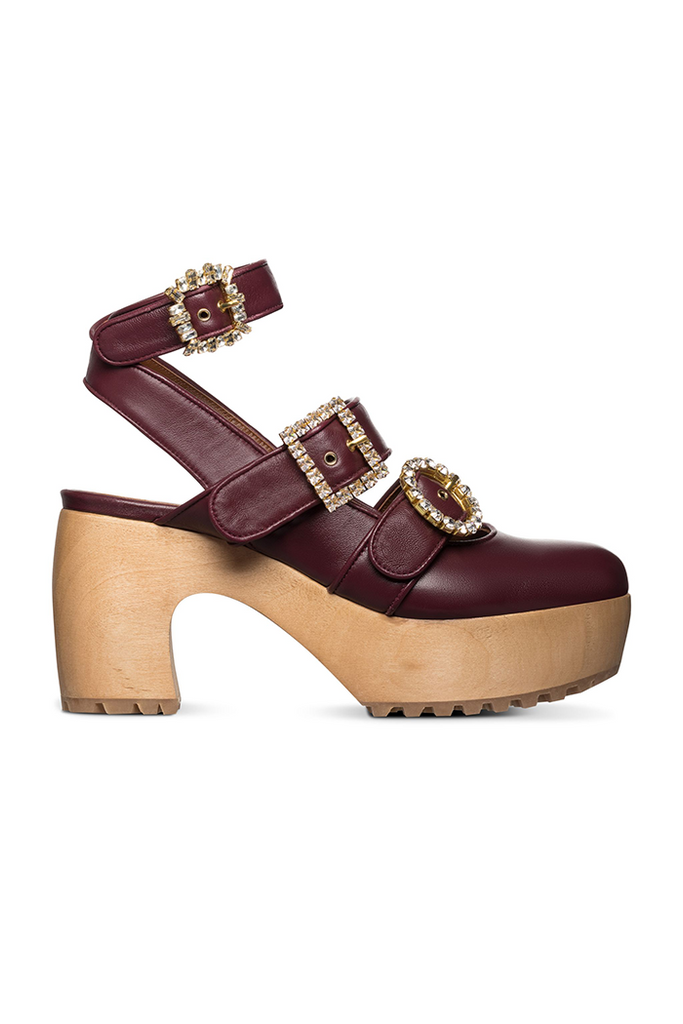 Sienna Leather Ankle Strap Clog